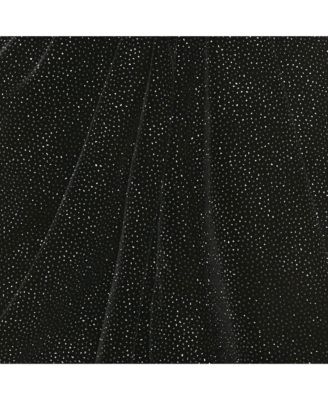 Women's Etoile Black Glittered Velvet Alyssa Midi Skirt