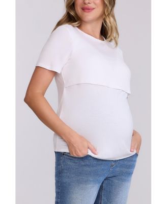 Women's Crewneck Short Sleeve Nursing Tee - Motherhood Maternity