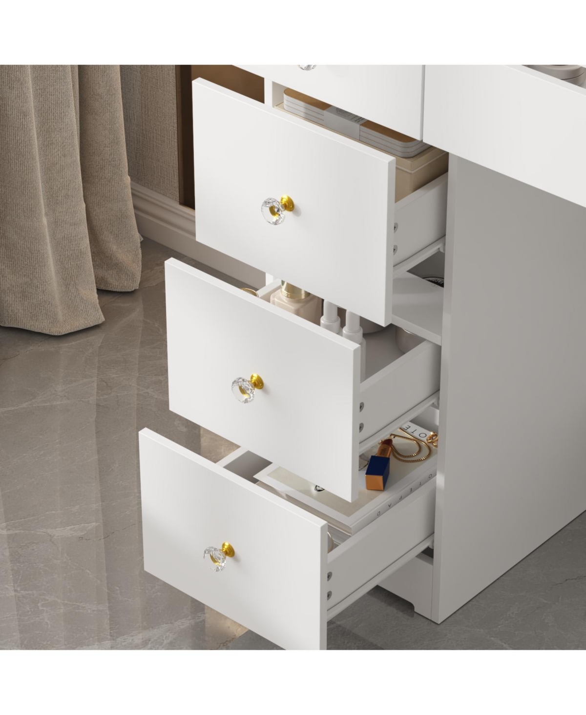 Homsee Rectangle White Wooden 1 Drawer Writing Desk