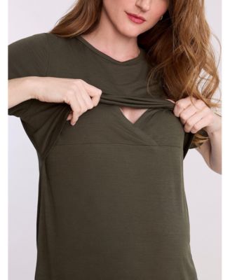 Women's Crewneck Short Sleeve Nursing Tee - Motherhood Maternity