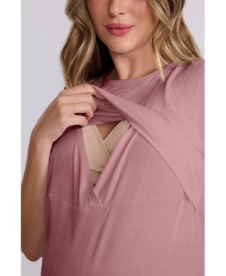 Women's Crewneck Short Sleeve Nursing Tee - Motherhood Maternity