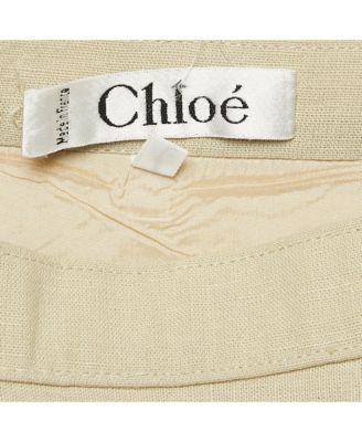 Women's Pre-Owned Chlo&eacute Vintage Cream Cotton Pencil Skirt