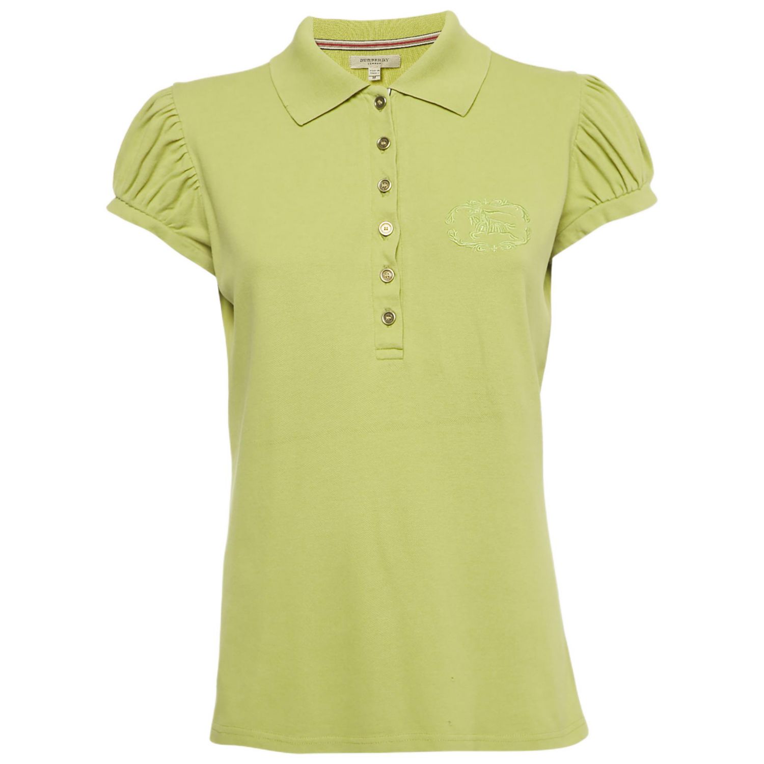 Women's Green Pique Polo T-Shirt