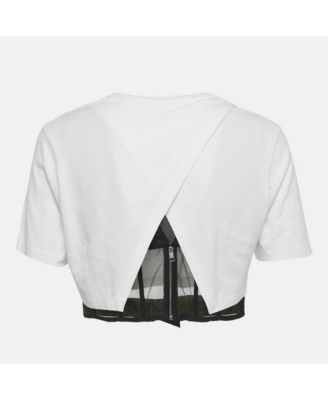 Women's Cotton Knit & Black Corset Inset Top