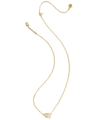 Gold Plated Glass-Stone Pendant Necklace