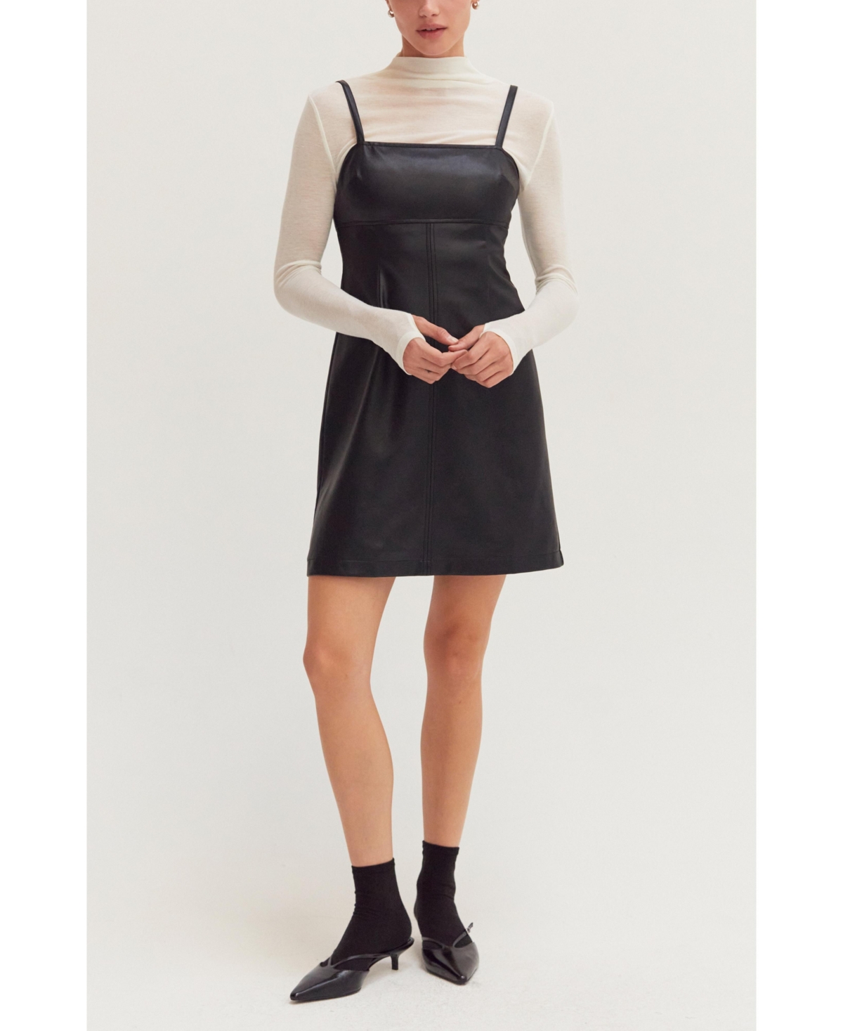 Crescent Women's Odalis Leather Mini Dress