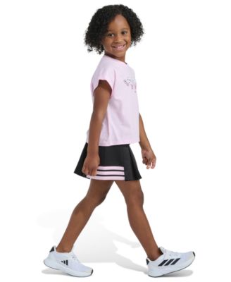 Girls' 2T-6X Crewneck T-Shirt and Pleated Skort, 2-Piece Set