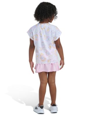 Girls' 2T-6X Printed Box T-Shirt and Wrap Skort, 2-Piece Set