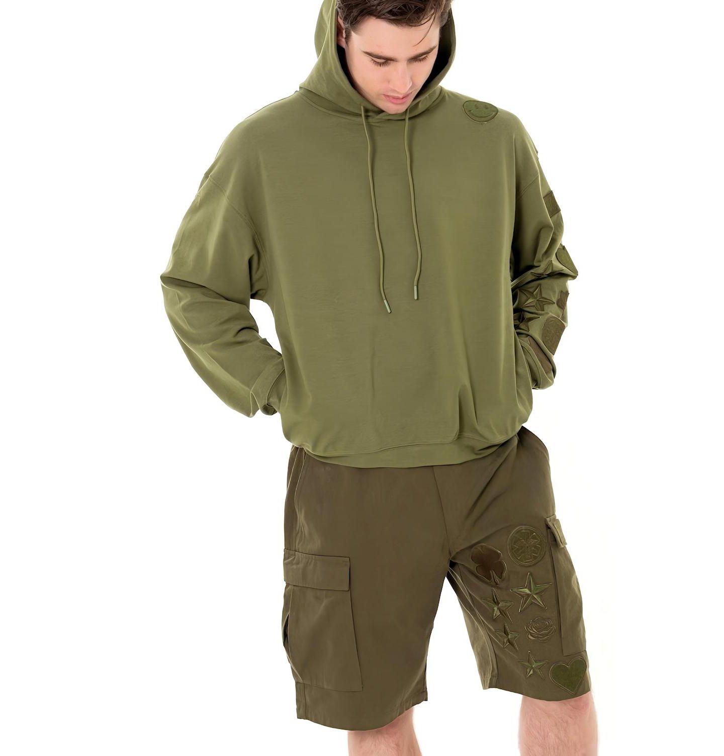 Мужские шорты Dai Moda Menswear Patches Cargo, цвет: Армейский зелёный — фото 3