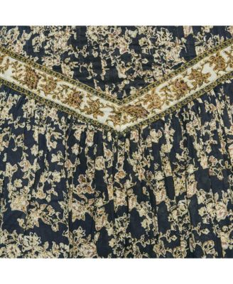 Women's Etoile Blue Floral Print Cotton Vega Mini Skirt