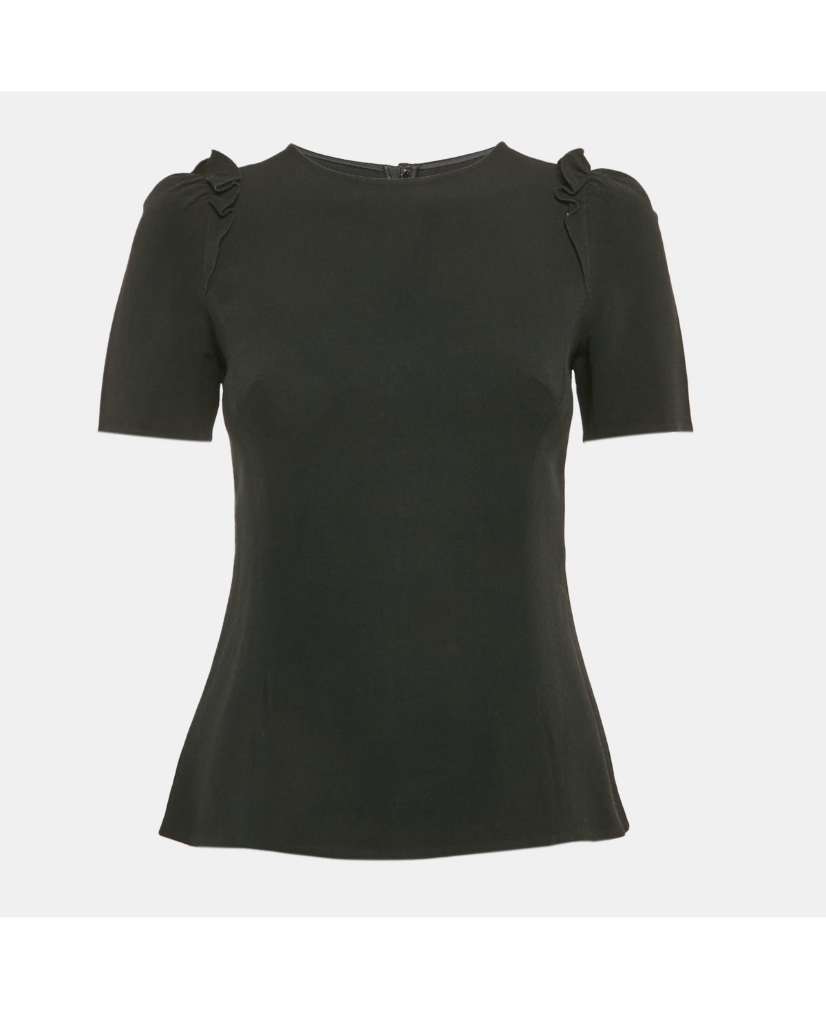 Pre-Owned Dolce & Gabbana Women's Black Crepe Ruffled Top