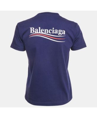 Women's Ink Blue Logo Print Cotton Crew Neck T-Shirt