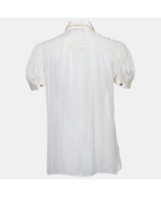 Women's Pre-Owned D&g Beige Sequin Embroidered Silk Shirt