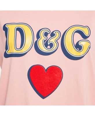 Women's Pink Logo Print Jersey Crewneck T-Shirt