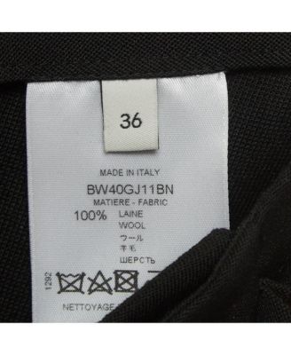 Women's Black Chain Belted Gabardine Asymmetrical Mini Skirt