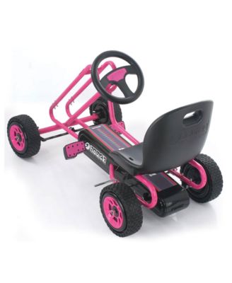 Lightning Ergonomic Pedal Ride On Go Kart Toys for Boys and Girls, Pink