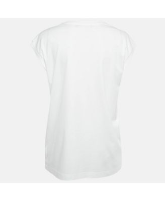 Women's Cotton Logo Embellished Detail Cap Sleeve T-Shirt