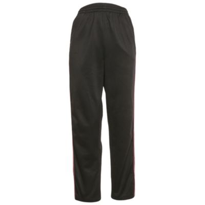 Women's Black Synthetic Logo Stripe Detail Track Pants
