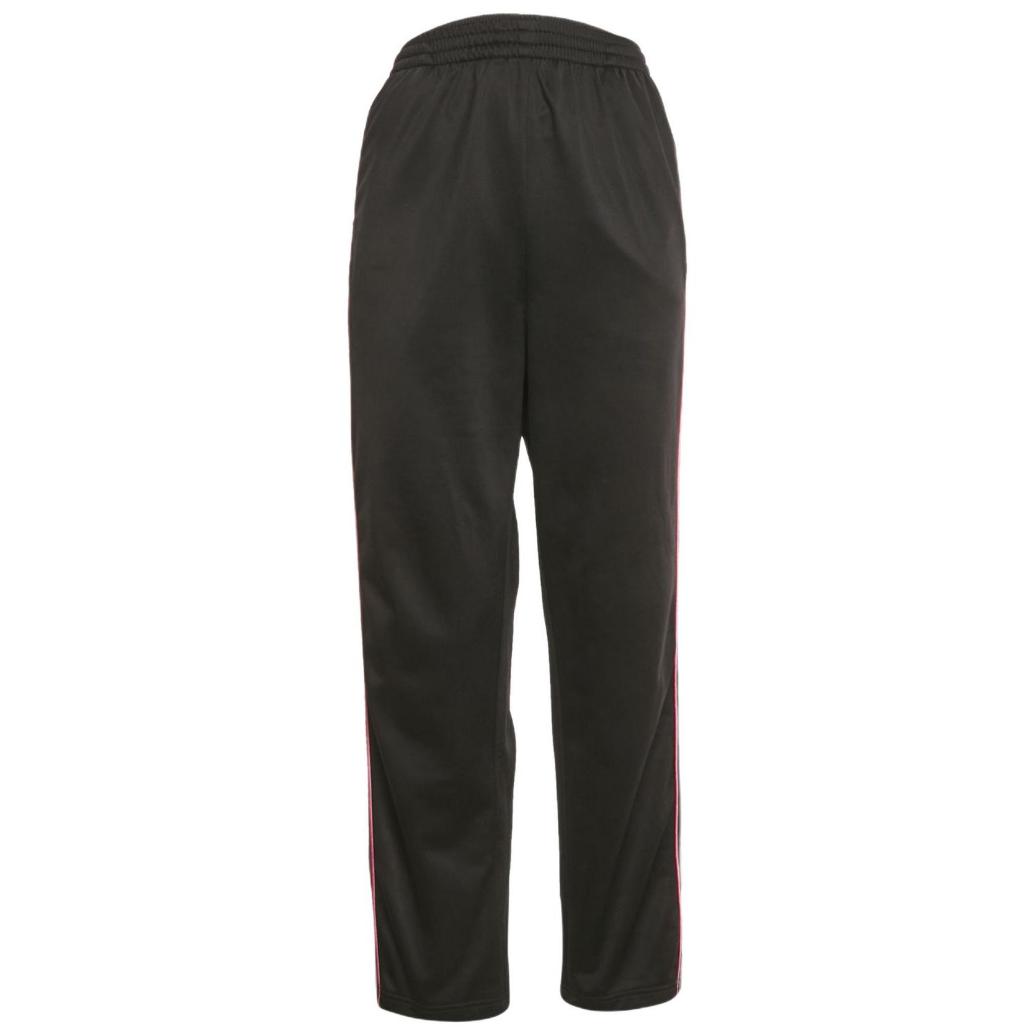 Women's Black Synthetic Logo Stripe Detail Track Pants