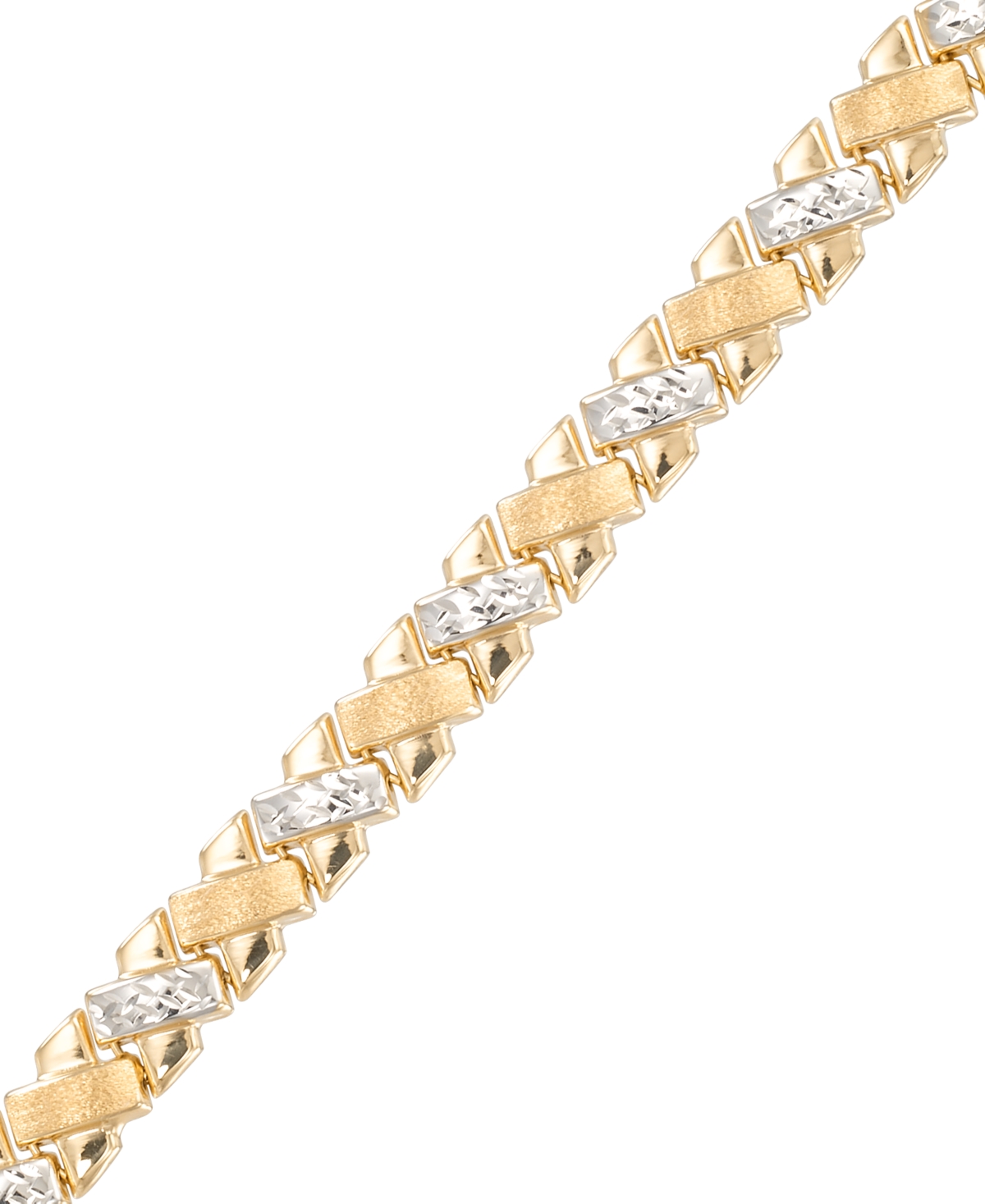 Macy's Diamond Cut Bracelet in 18k Two-Tone Gold Over Sterling Silver
