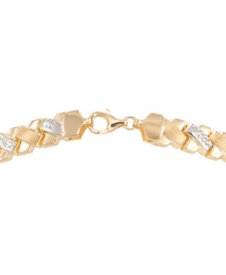 Diamond Cut Bracelet in 18k Two-Tone Gold Over Sterling Silver