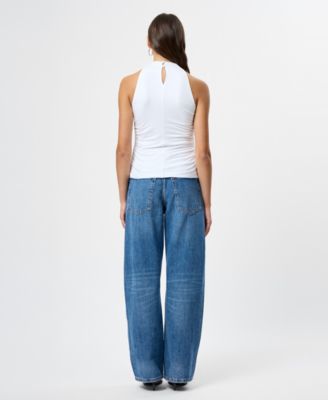 Women's Ruched Cowl Neck Top