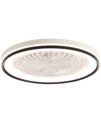 19-inch Modern White 7-Blade Ceiling Fan with Dimmable Color Changing LED and Remote Control