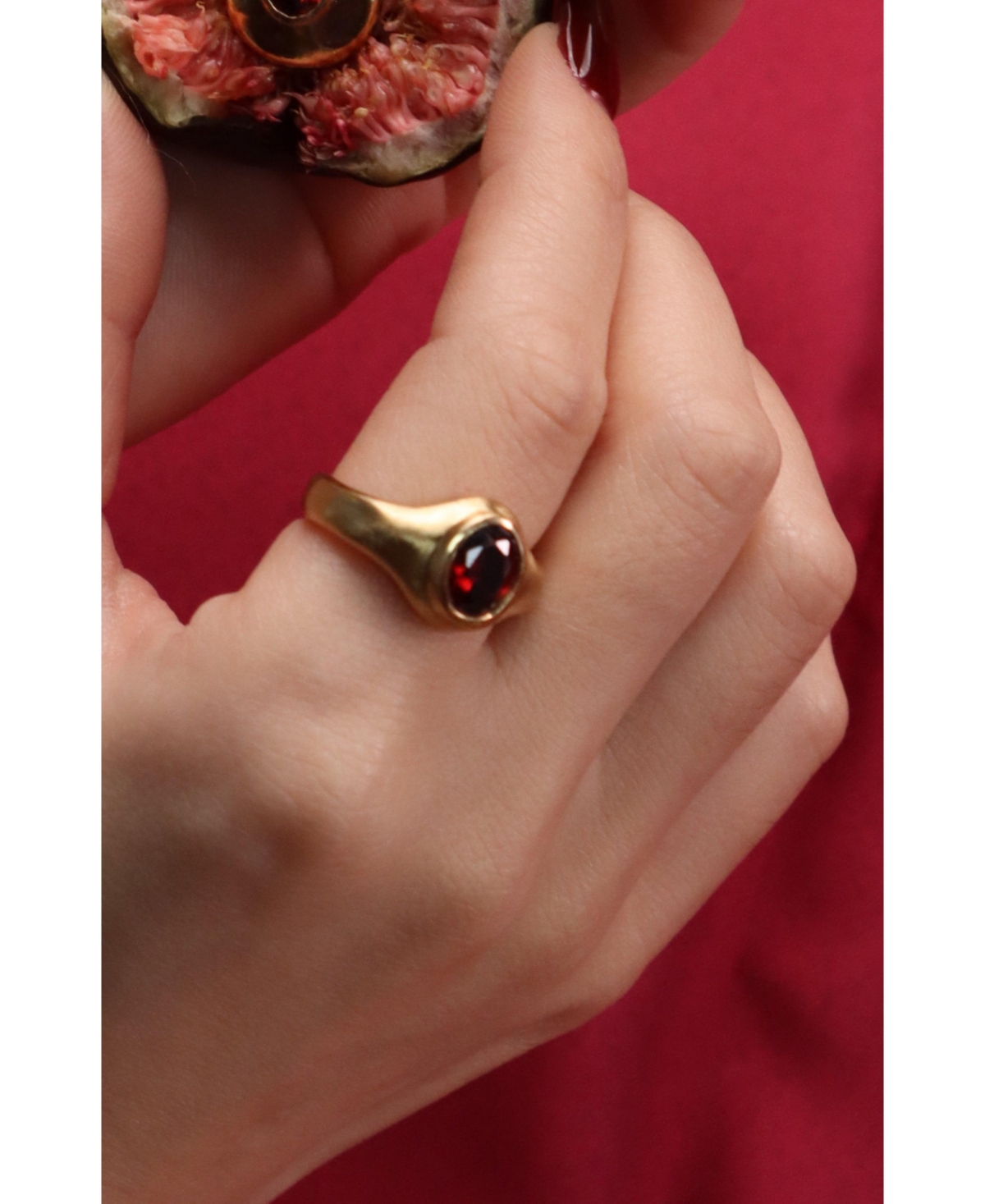 Retro Chic Red Fig Ring