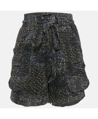 Women's Multicolor Printed Lurex Silk Short