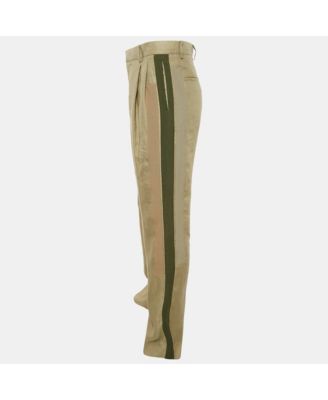 Men's Green Linen Panelled Trousers
