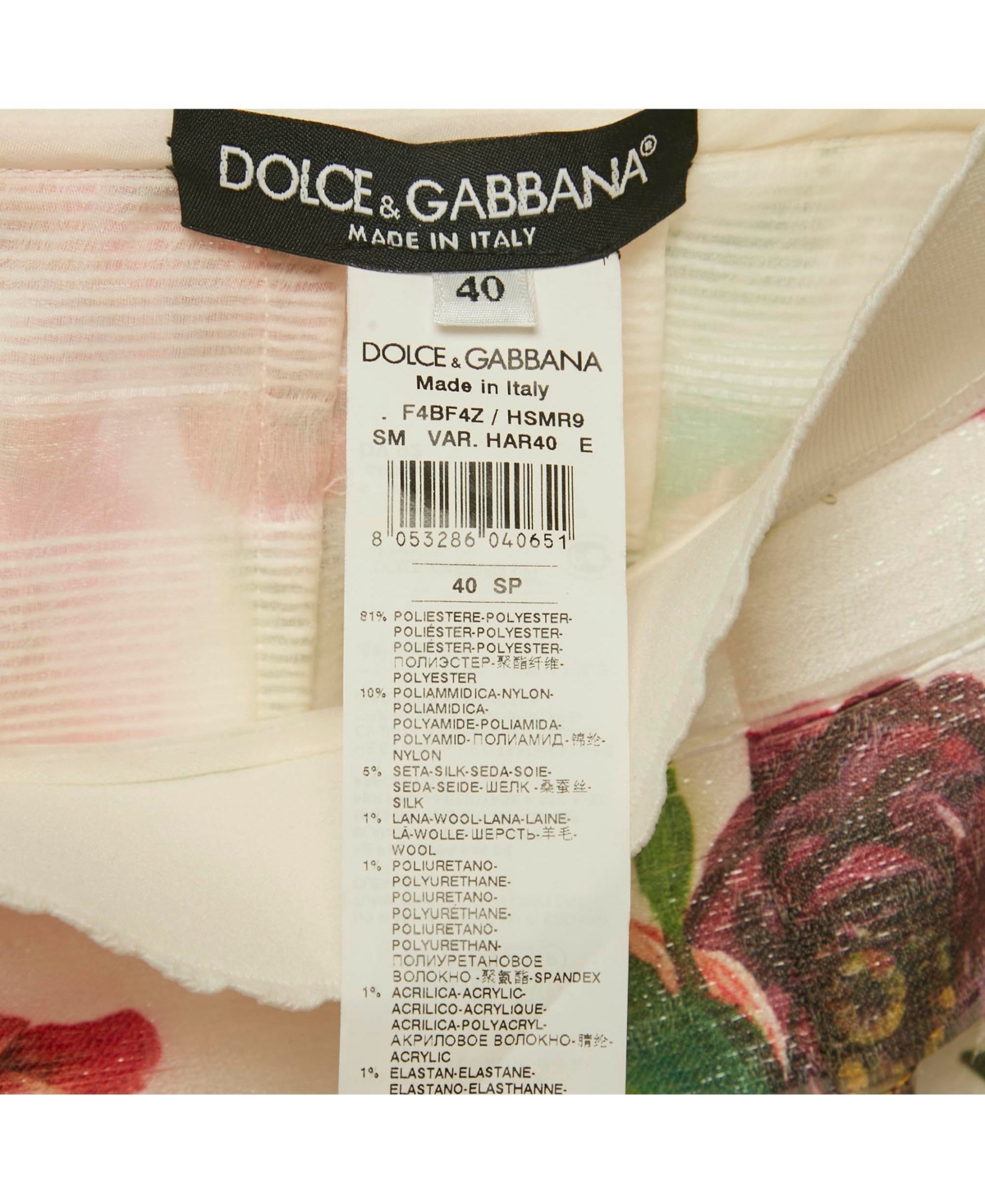 Pre-Owned Dolce & Gabbana Women's White Floral Print Crepe Short Skirt