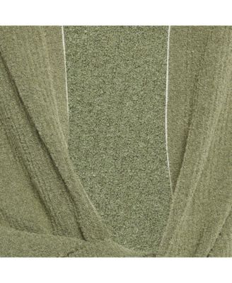 Women's Light Khaki Cotton Blend Plunge Neck Le Gilet Nou&eacute Cardigan