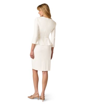 Women's V-Neck Crepe Peplum Dress