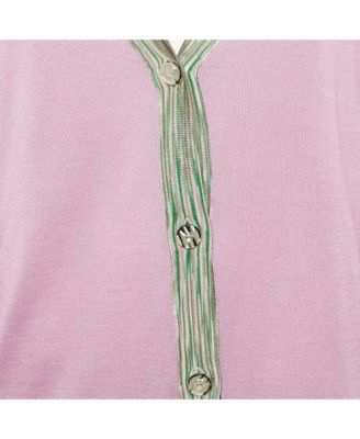 Women's Pink Cashmere Knit Button Front Cardigan