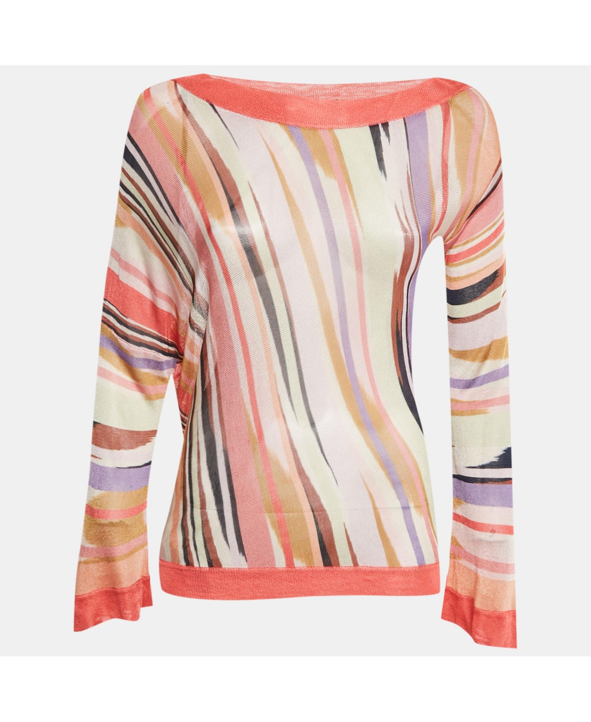 Pre-Owned Missoni Women's Striped Knit Semi Sheer Blouse