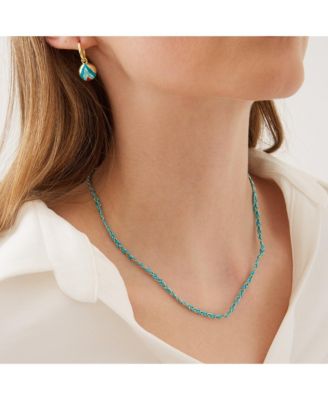 Women's Handmade Rope Braided Sterling Silver Beaded Chain Necklace