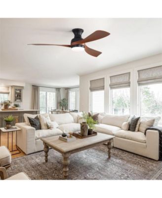 52-inch   3-Blade Flush Mount Ceiling Fan with Led Light and Remote Control