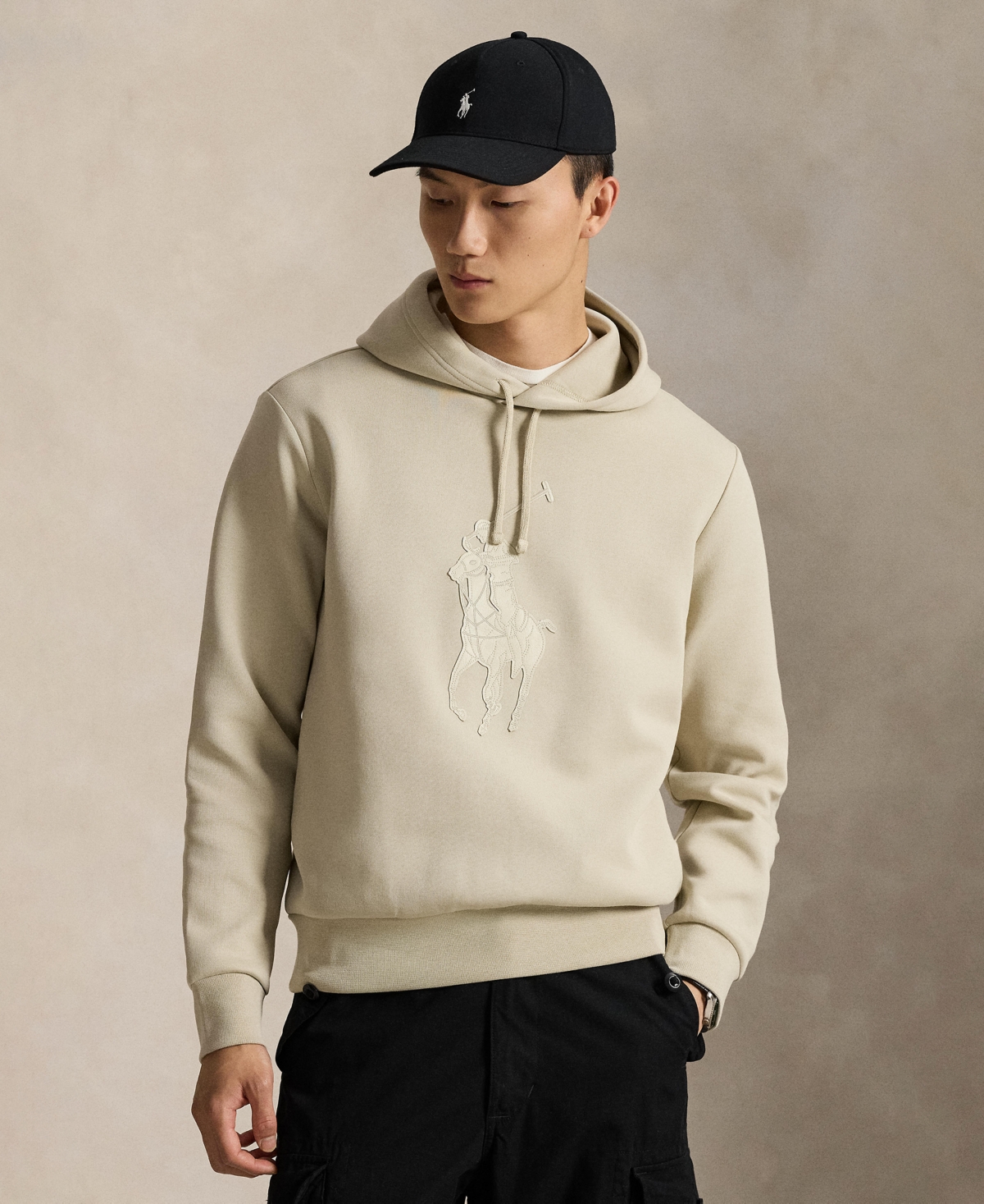 Polo Ralph Lauren Men's Leather-Pony Double-Knit Hoodie