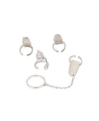 Women's The Athena Nail Rings - Metallic Silver (Set Of 4)