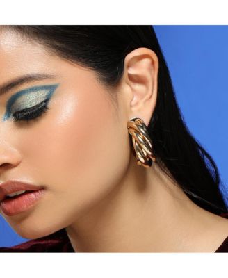 Women's The Chunky-Twist Half-Hoop Earrings - California Gold