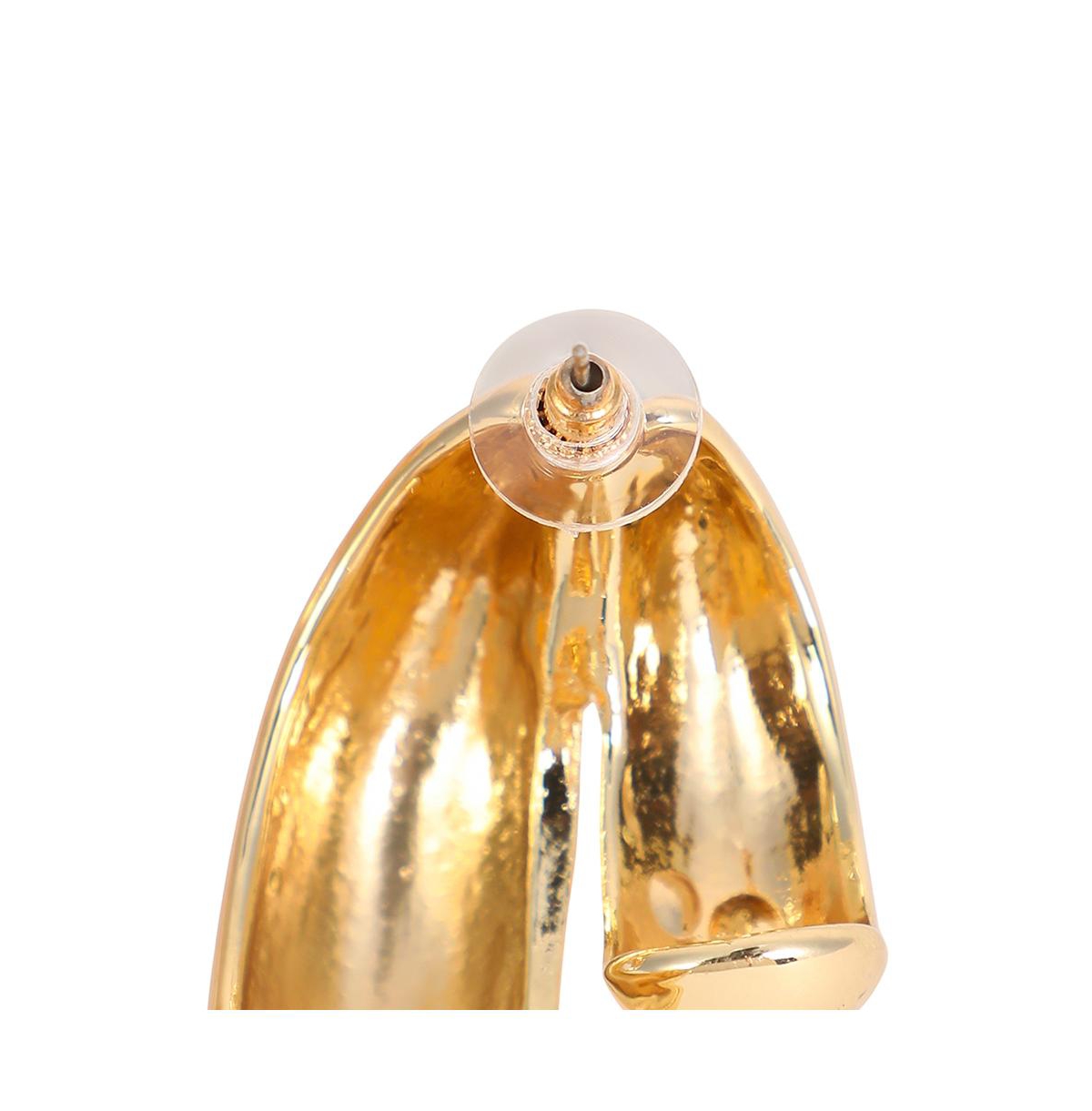 Women's The Chunky-Unbalanced Half-Hoop Earrings - California Gold