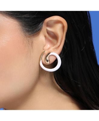 Women's The Enamel-Spirale Stud Earrings - California Gold