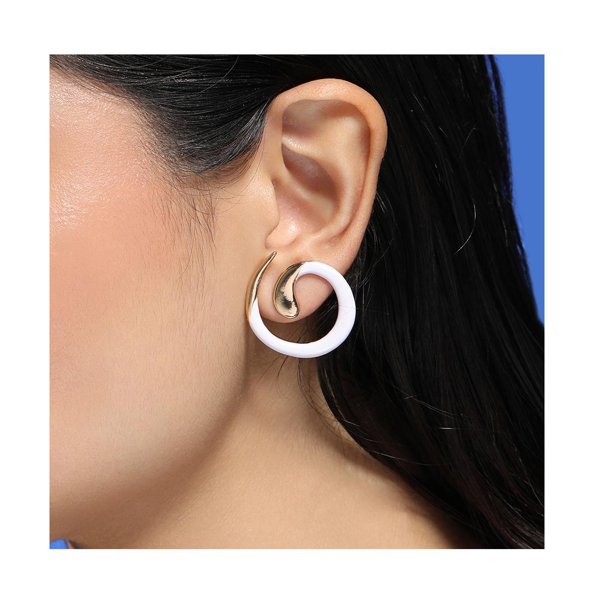 Women's The Enamel-Spirale Stud Earrings - California Gold