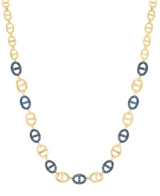 Diamond (1/4 ct. t.w.) & Sapphire (1-7/8 ct. t.w.) Necklace in 14k Yellow Gold