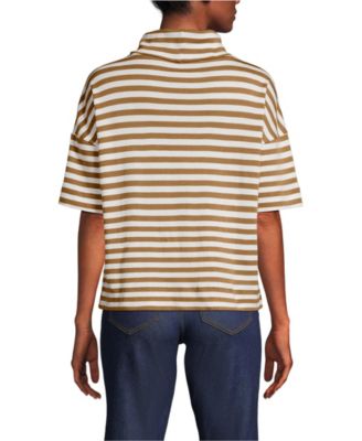 Women's Elbow Sleeve Supima Cotton Relaxed Turtleneck