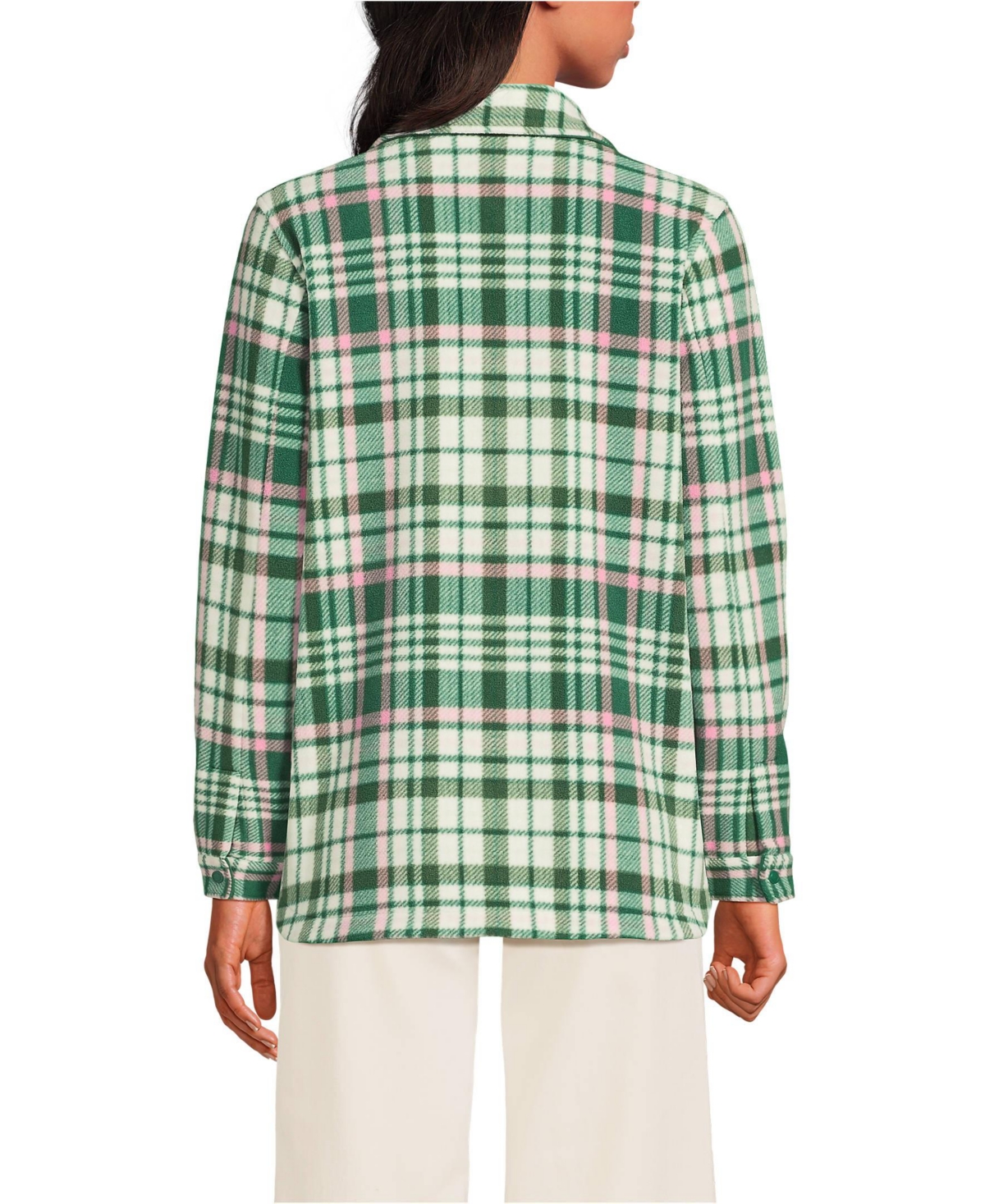 Lands' End Women's Print Anyweather Fleece Shirt Jacket