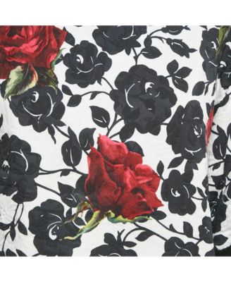 Women's Rose Print Jacquard Jumper