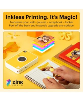 Printomatic+ Instant Camera Bundle (Yellow) 10MP w/ Pink Case & 20 Zink Paper