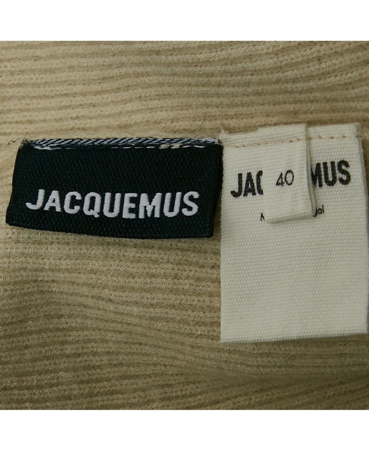 Pre-Owned Jacquemus Women's Cream Textured Rib Kit Shorts