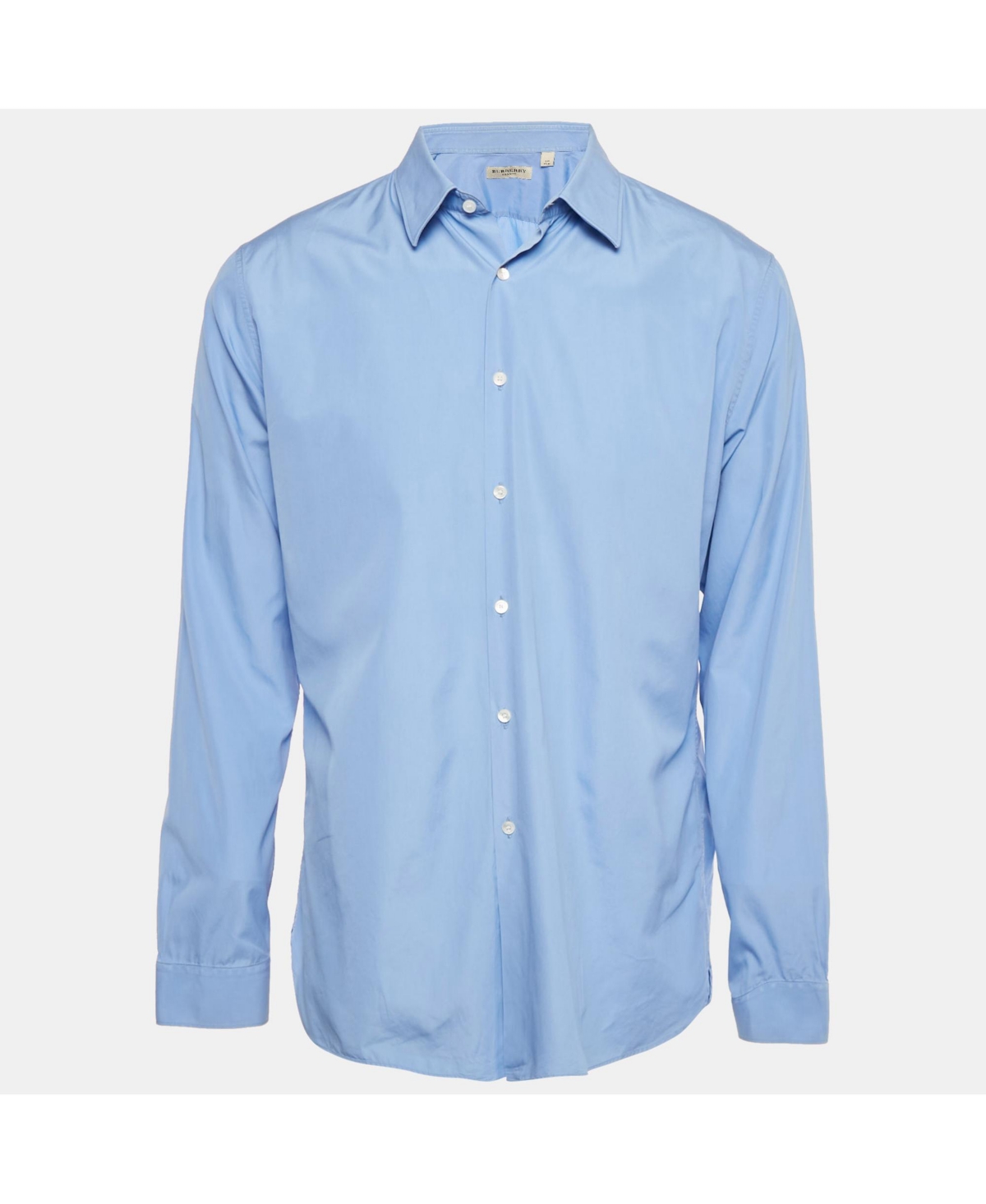 Pre-Owned Burberry Men's London Blue Cotton Full Sleeve Shirt